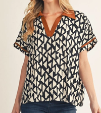 F26 Geo Print Top Curvy