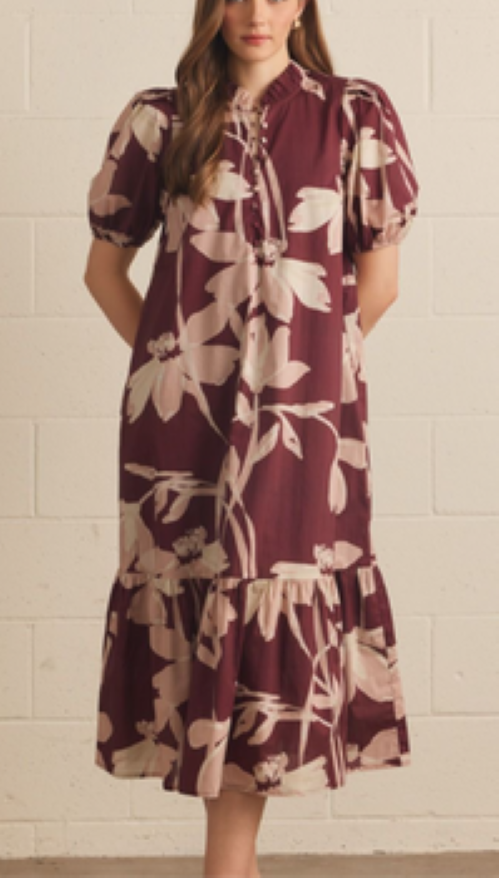 F26 Fall Floral Dress