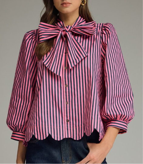 F26 Bows & Stripes Top
