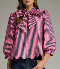 F26 Bows & Stripes Top