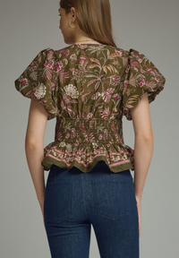 F26 Fall Floral Ruffle Top