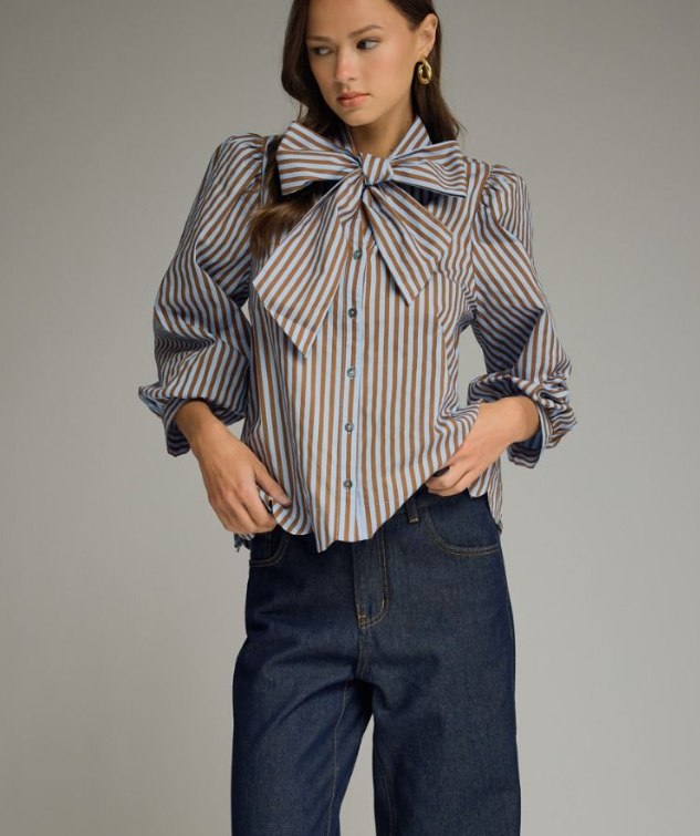 F26 Bows & Stripes Top