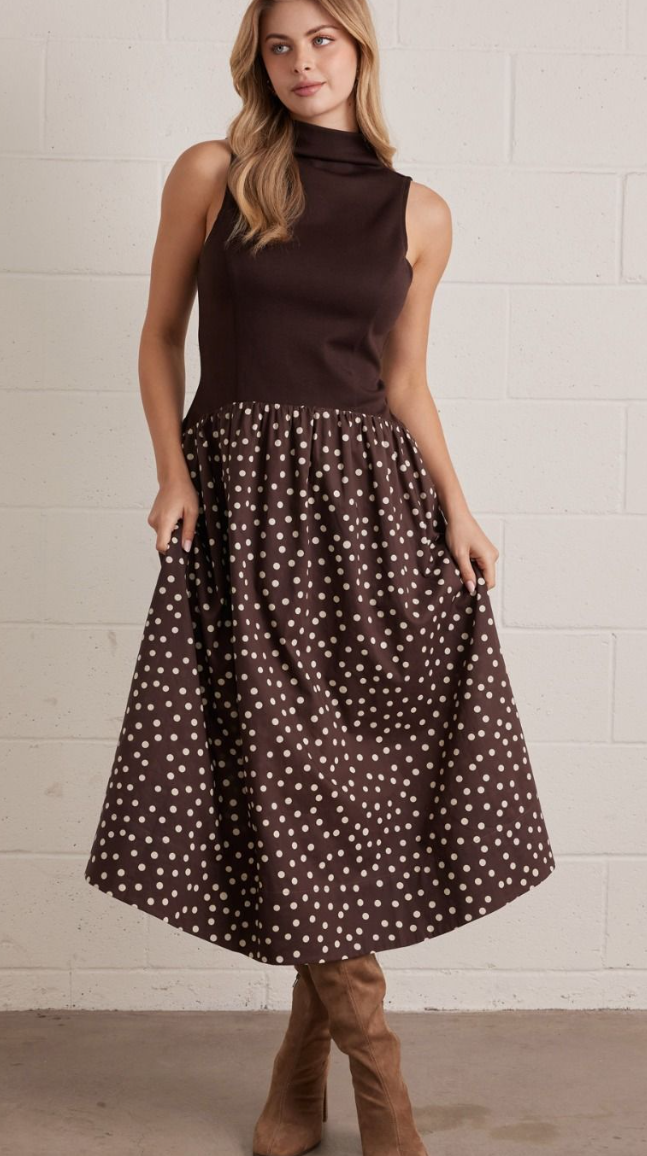 F26 Polka Midi Dress