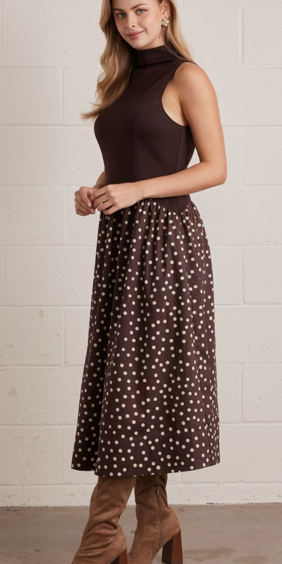 F26 Polka Midi Dress