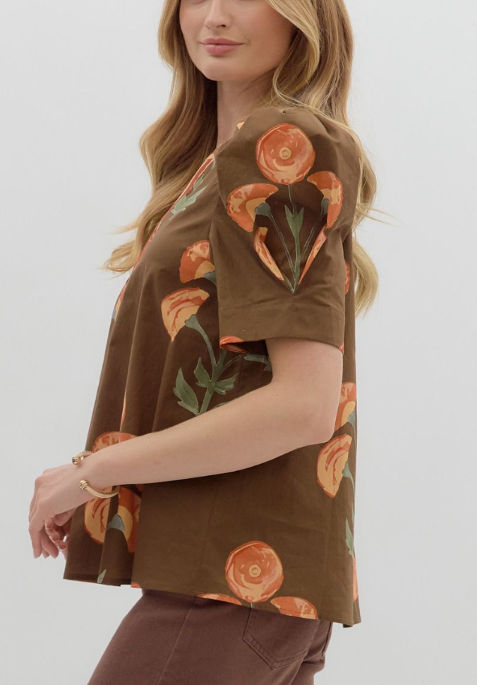 The Blooming Brown Top