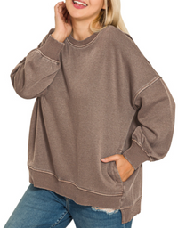 The Pigment Dye Pullover in Curvy