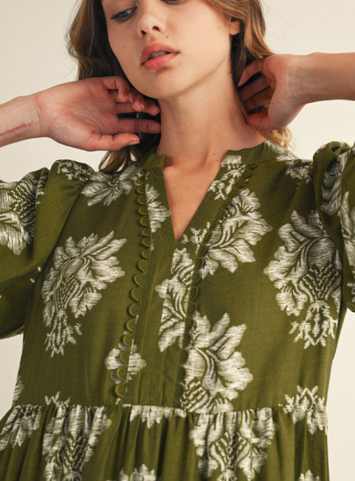The Boho Olive Dress