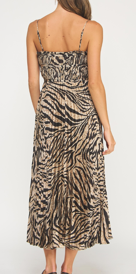 satin zebra dress MissPap Women's Zebra Printed Satin Bias Maxi Dress
