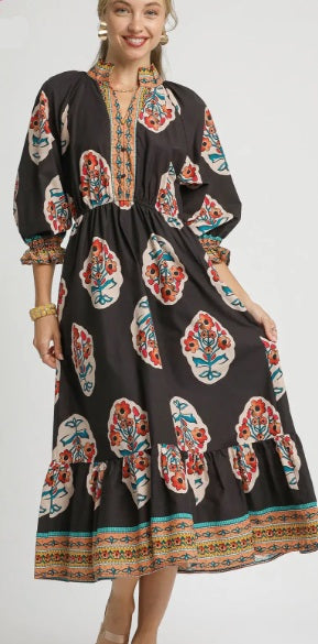 The Floral Border Dress