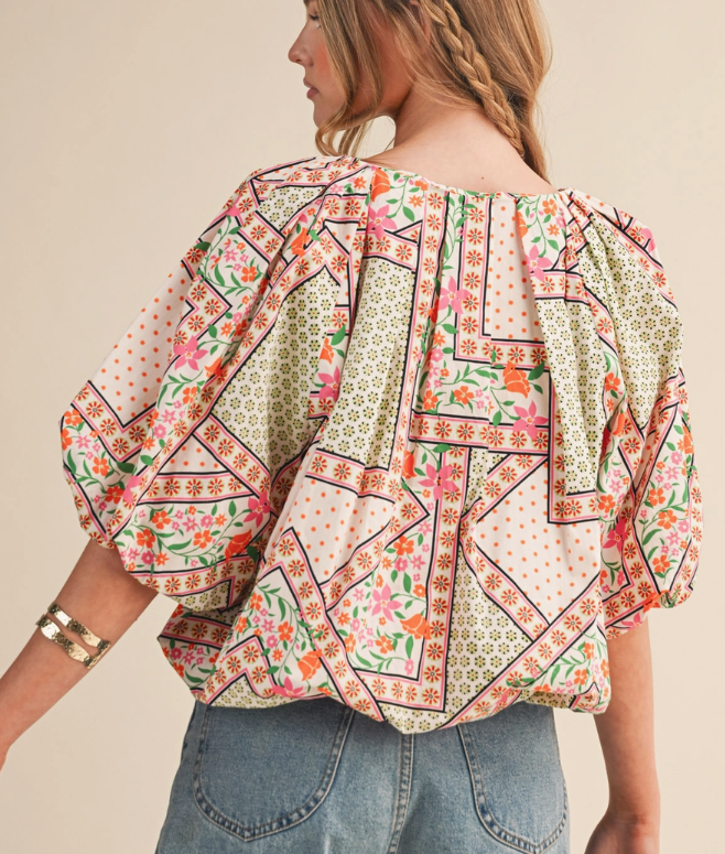 S26 The Multi Floral Bubble Top