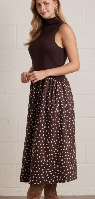 F26 Polka Midi Dress
