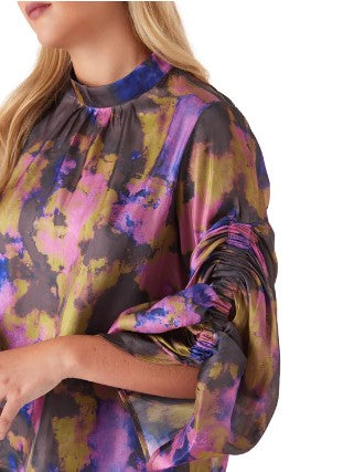 Sibyl Blouse in Blurred Floral Moody