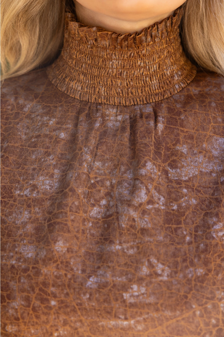 F26 Smocked Neck Animal Dress