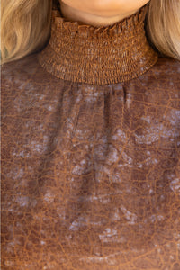 F26 Smocked Neck Animal Dress