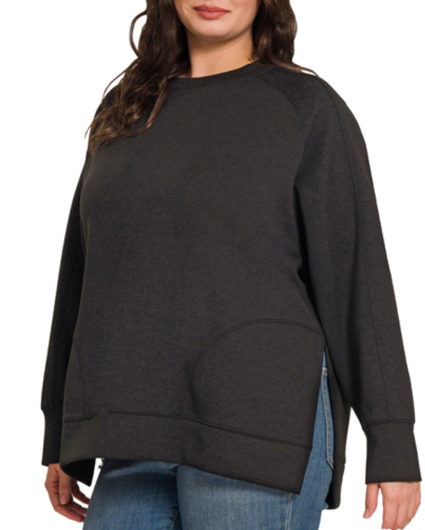 S26 Scuba Pullover Side Slits Curvy