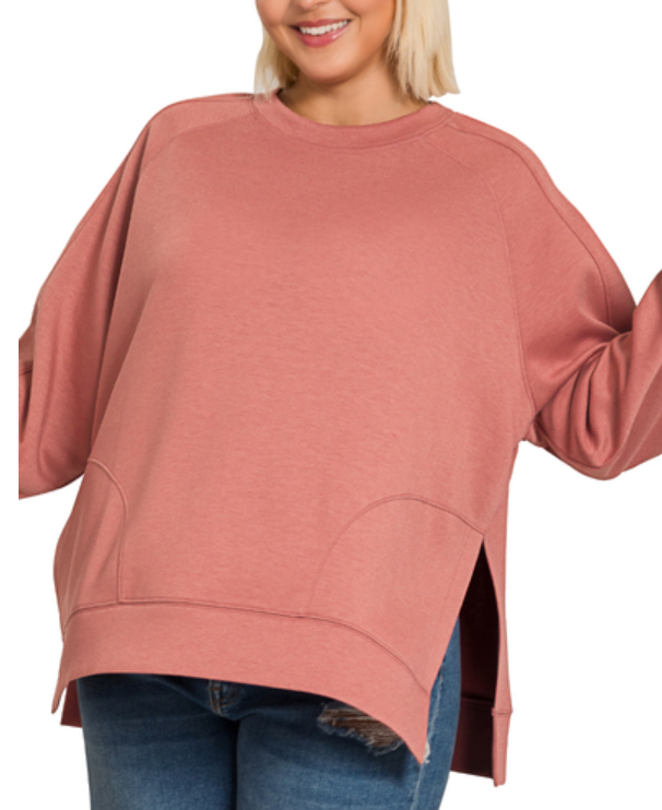 S26 Scuba Pullover Side Slits Curvy