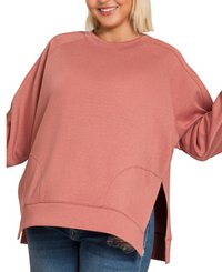 S26 Scuba Pullover Side Slits Curvy