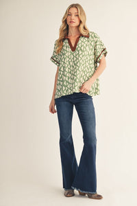 F26 Geo Print Top