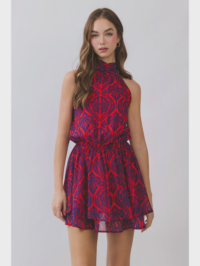 SU26 Open Back Halter Dress