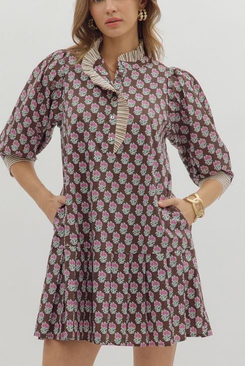 The Brown Floral Dress