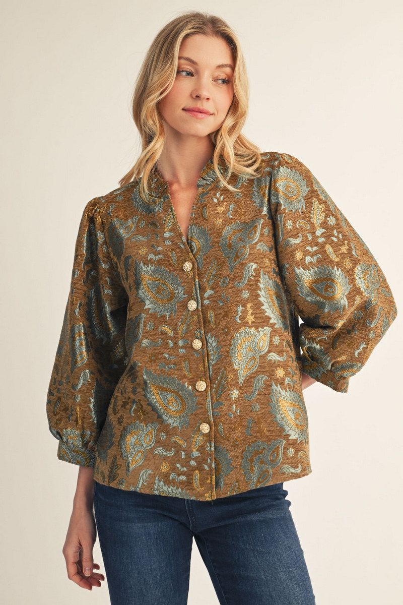 F26 Paisley Jacquard Top