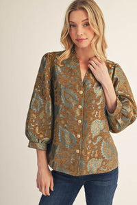 F26 Paisley Jacquard Top