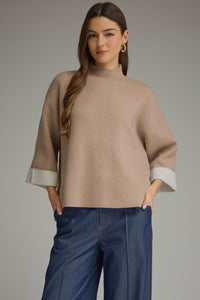 F26 Contrast Cuff Sweater