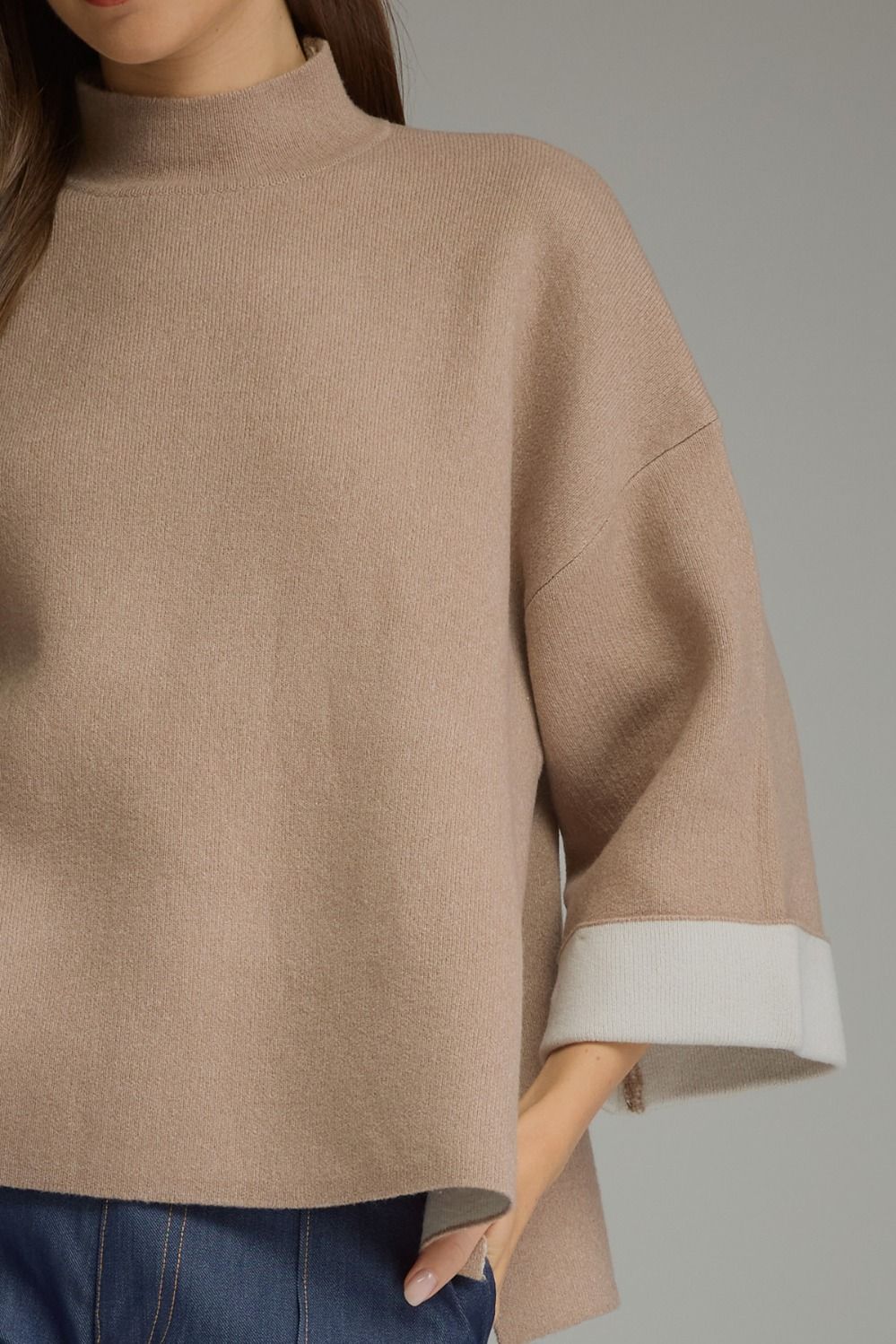 F26 Contrast Cuff Sweater