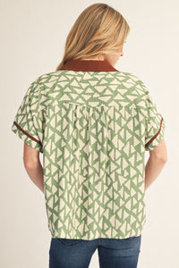 F26 Geo Print Top